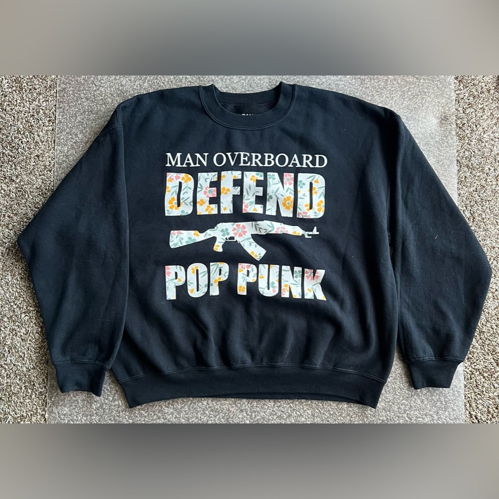Man Overboard Defend Pop Punk crewneck X-Large Gildan DryBlend.